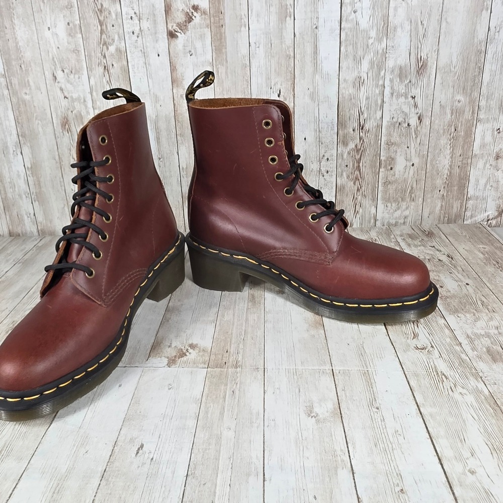 Dr. Martens Sienna Heeled Leather Ankle Boots Women's Size 6 Brown - Picture 6 of 8